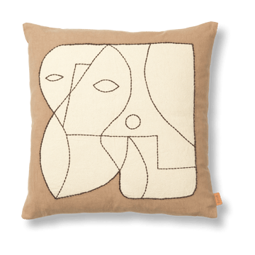 Ferm Living Figure kuddfodral 50×50 cm Dark Taupe-Off-white