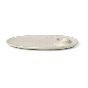 Ferm Living Flow frukosttallrik 14×23,5 cm Off-white speckle