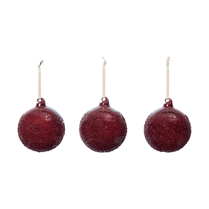 Flurry julgranskulor 3-pack - L, Picante Red - Ferm Living