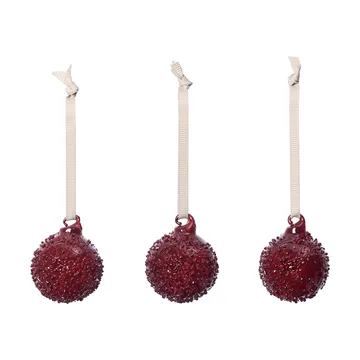 Flurry julgranskulor 3-pack - S, Picante Red - Ferm Living