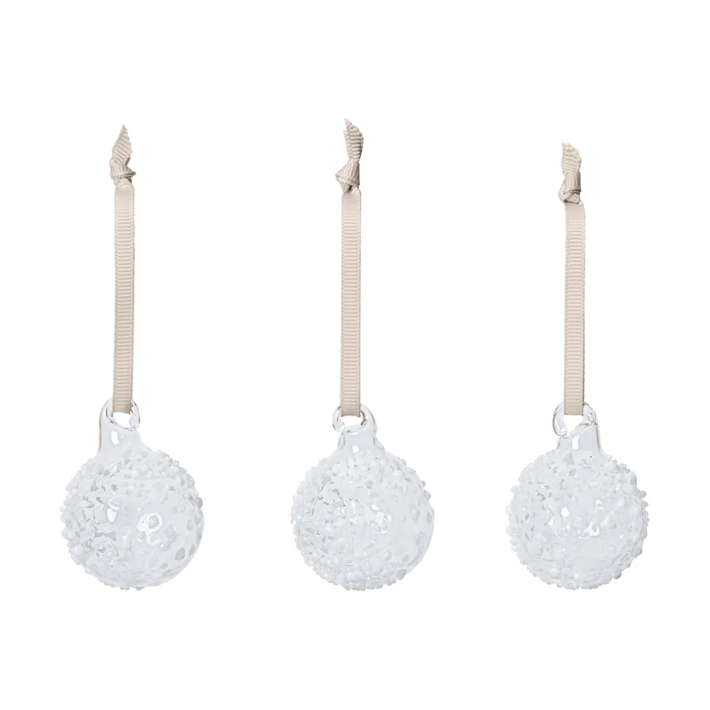 Flurry julgranskulor 3-pack, S, White Ferm Living