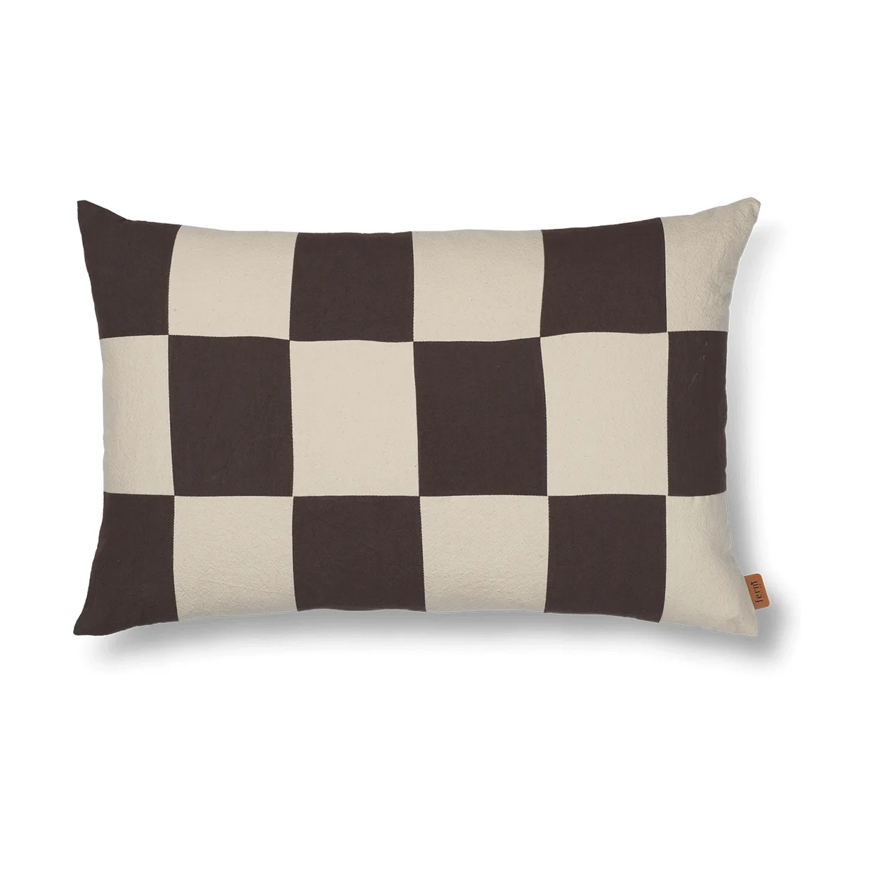 Ferm Living Fold patchwork kuddfodral 40×60 cm Coffee-undyed