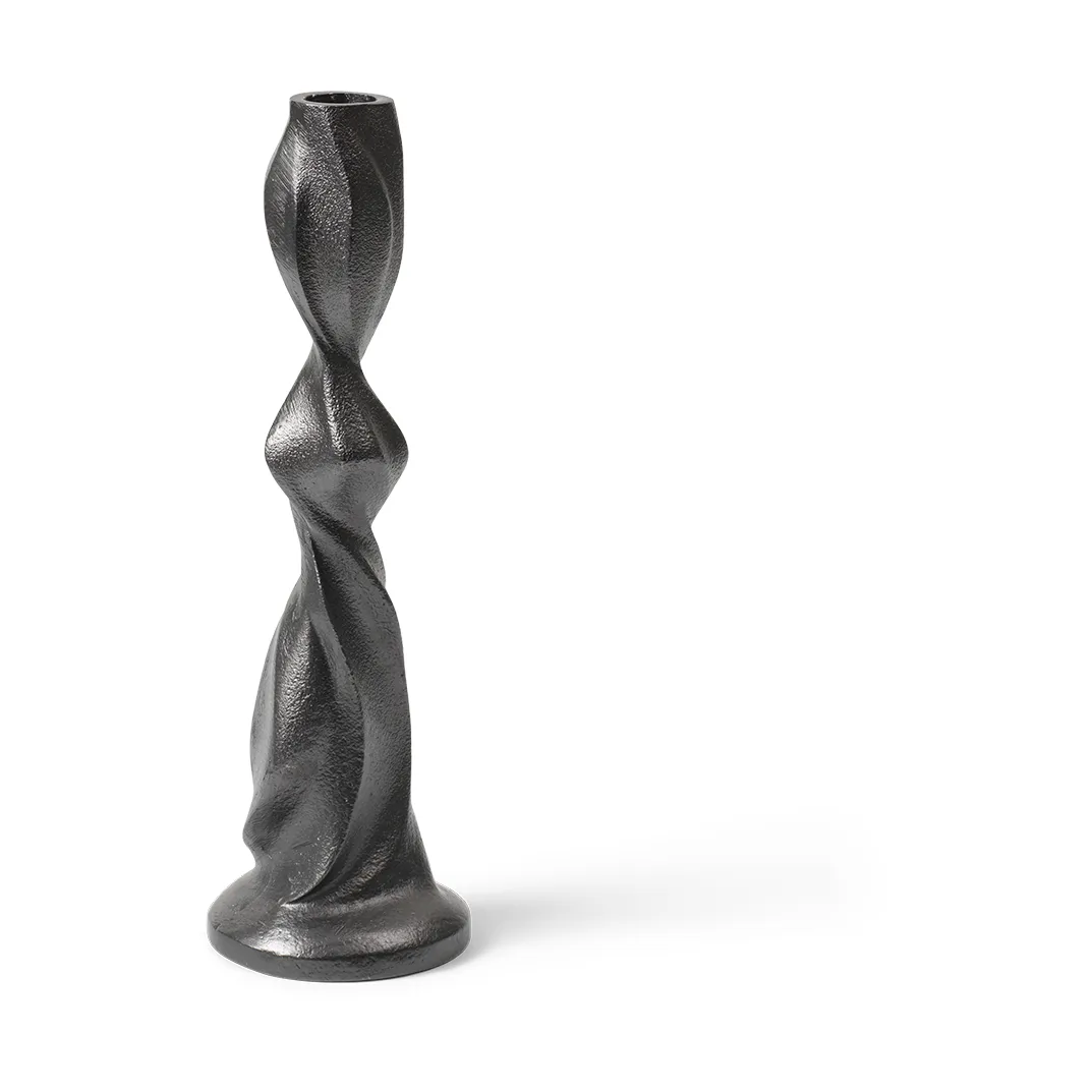 Ferm Living Gale ljusstake 25 cm Blackened Aluminium