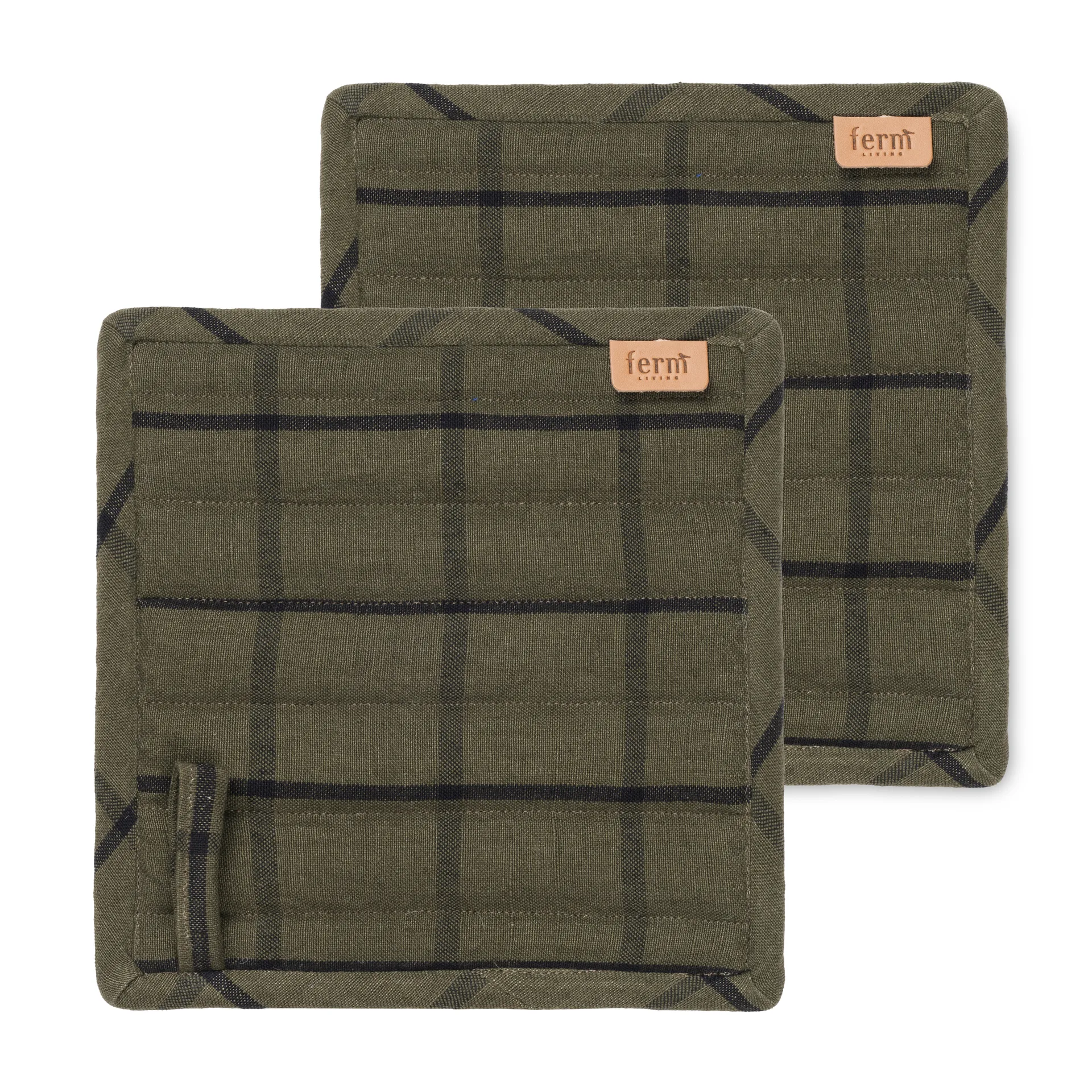 Hale grytlapp 2-pack, Grön-svart Ferm Living