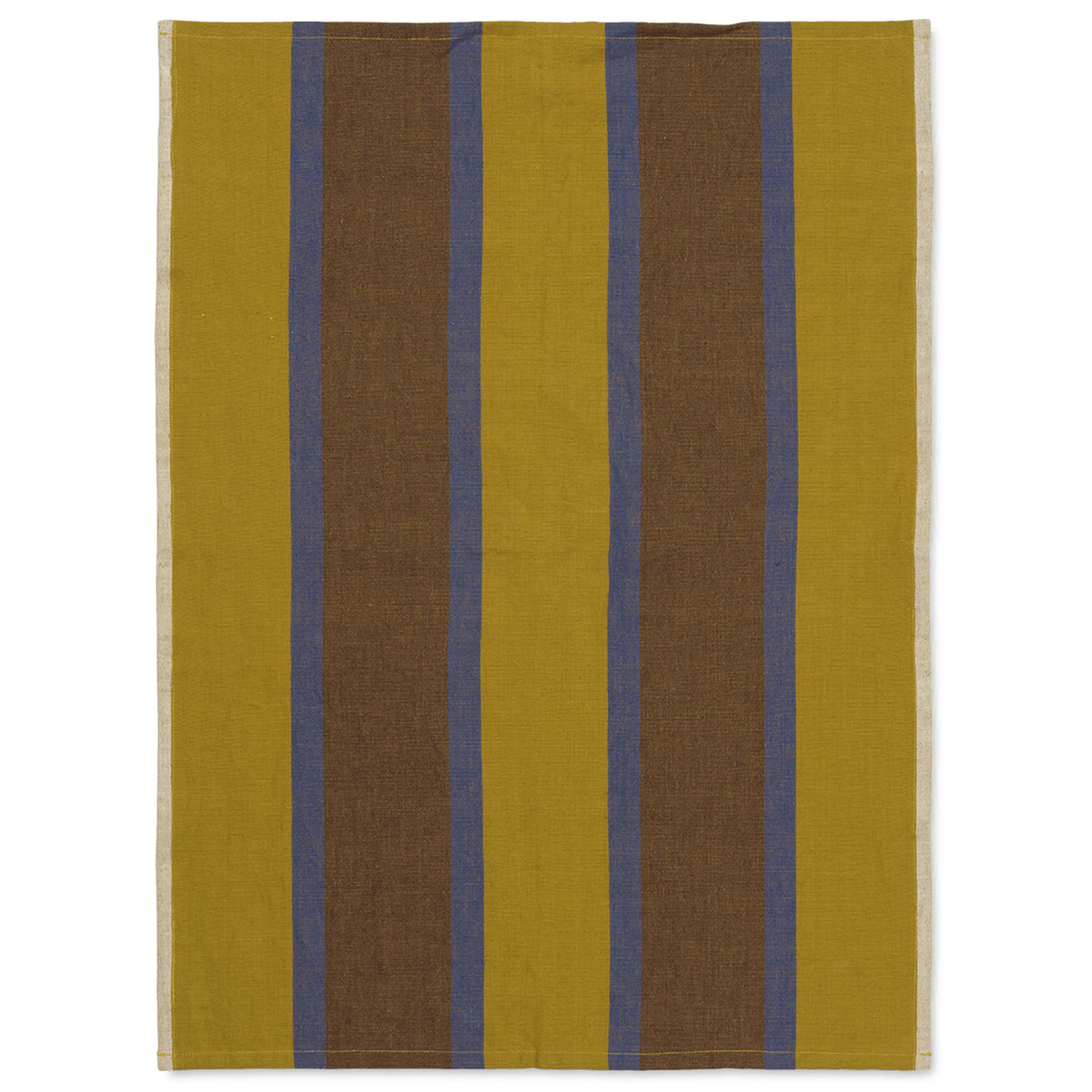 Ferm Living Hale kökshandduk 50x70 cm, Lime-bright blue-chocolate