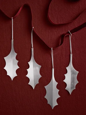 Holly leaf dekorationshänge 13,5 cm 4-pack - Silver - Ferm Living