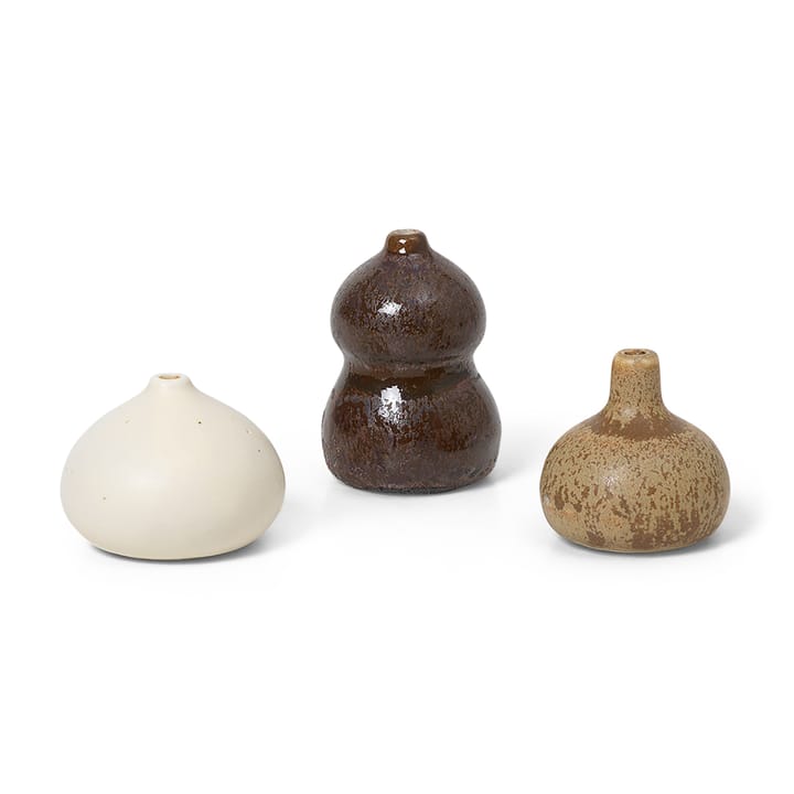 Komo vas mini set om 3 - Brown-white - Ferm LIVING