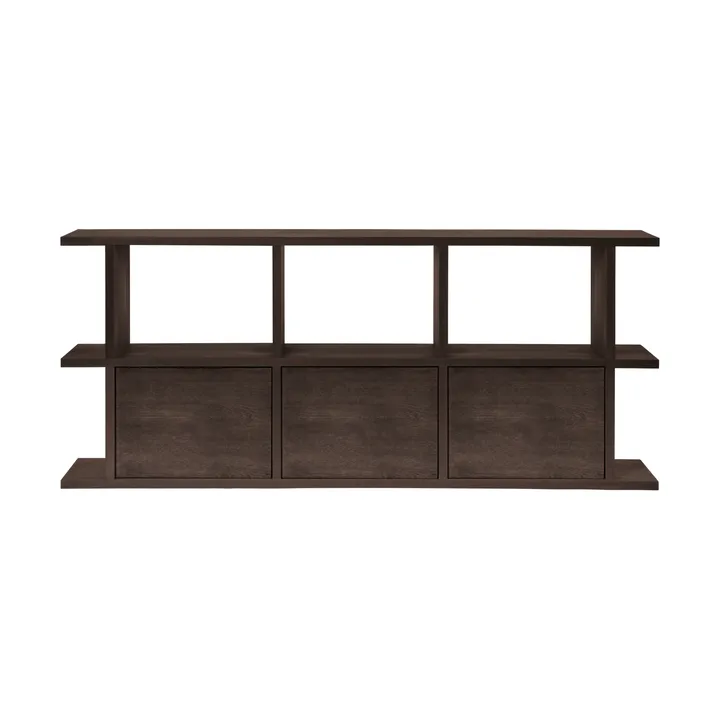 Kona bokhylla 3x2 - Dark stained, inkl 3 skåpsinsatser - Ferm Living