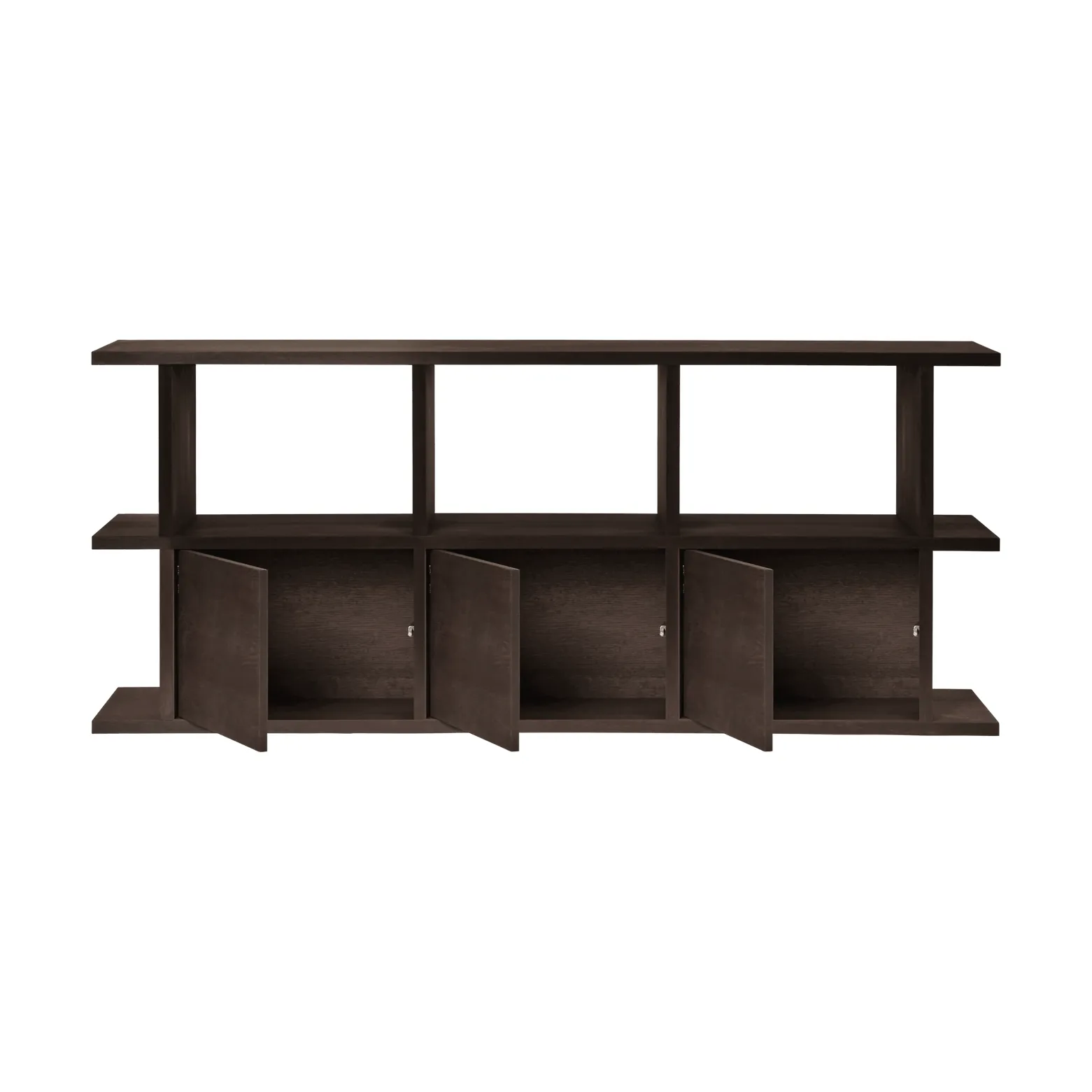 Kona bokhylla 3x2, Dark stained, inkl 3 skåpsinsatser Ferm Living