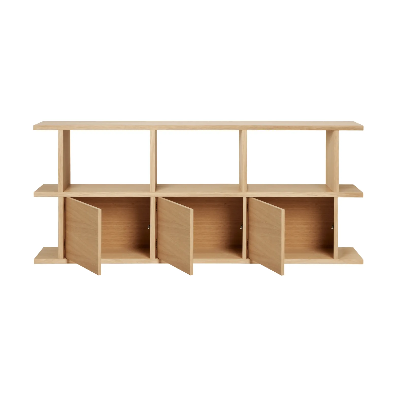 Kona bokhylla 3x2, Natural oak, inkl 3 skåpsinsatser Ferm Living