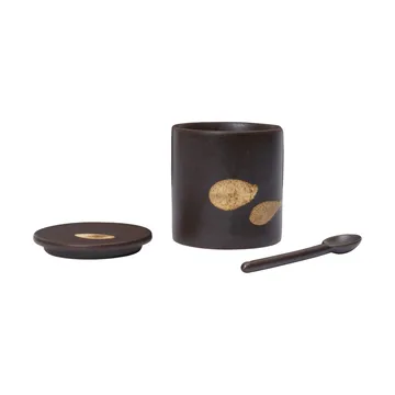 Koyo burk med sked - Dark brown-buff - Ferm Living
