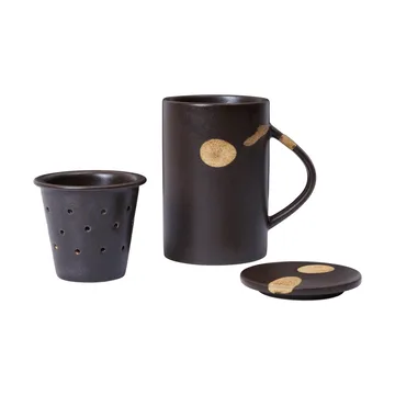 Koyo temugg med tesil 40 cl - Dark brown-buff - Ferm Living