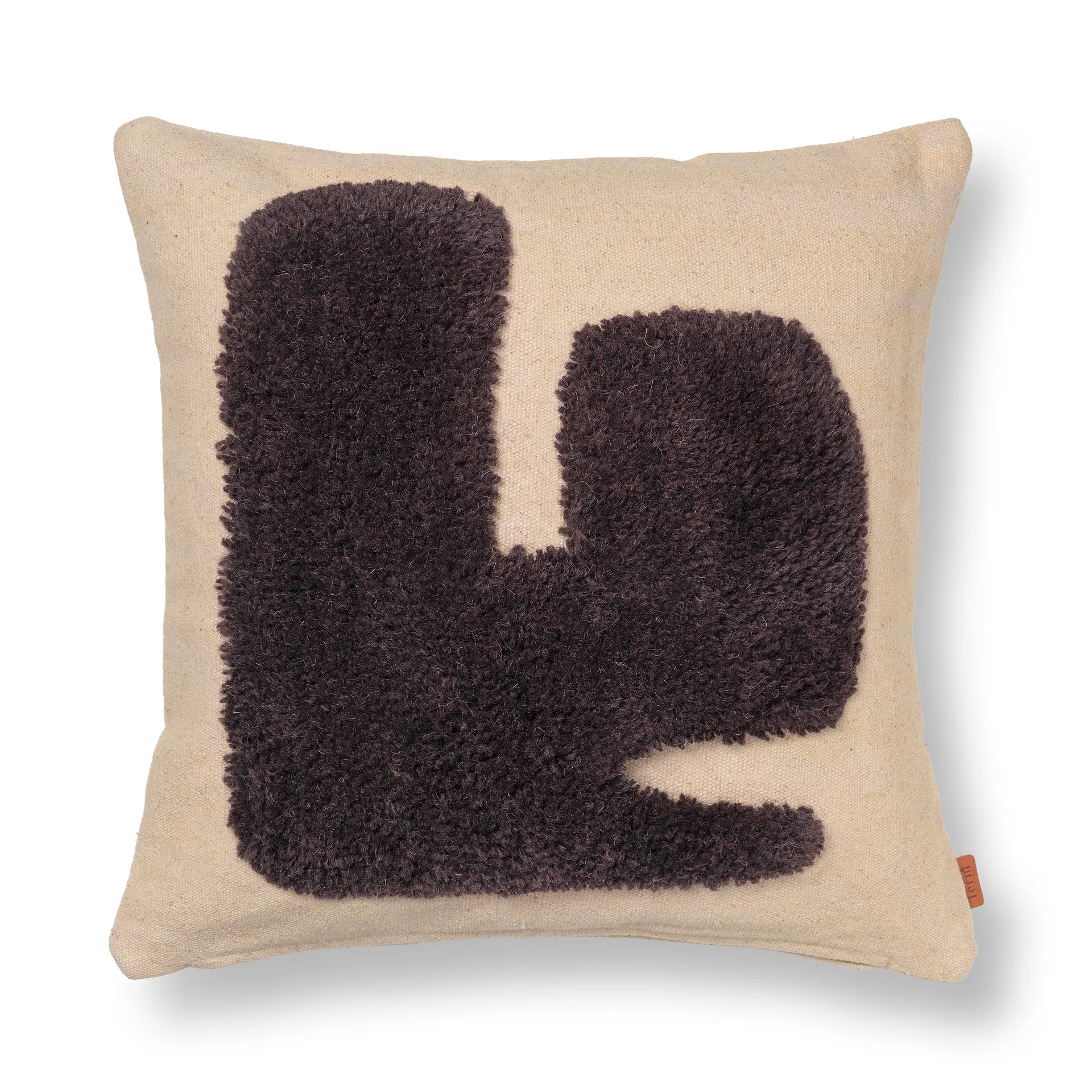 Lay kudde 50x50 cm, Sand / Dark Brown Ferm Living