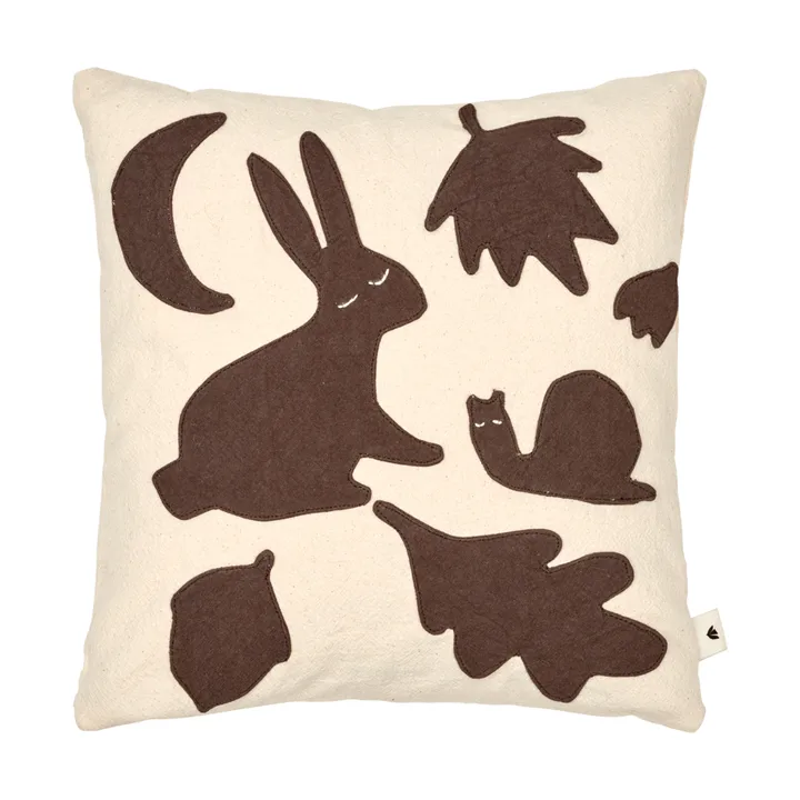 Lunden kudde - Off-white-dark chocolate, 30x30 cm - Ferm Living