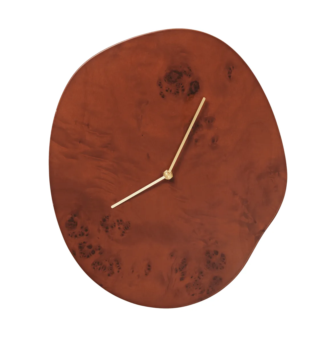 Ferm Living Melt väggklocka 28×33 cm Dark stained burl