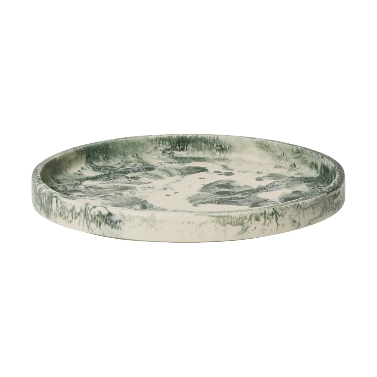 Ferm Living Mist dekorationsbricka Ø30 cm Emerald-off-white