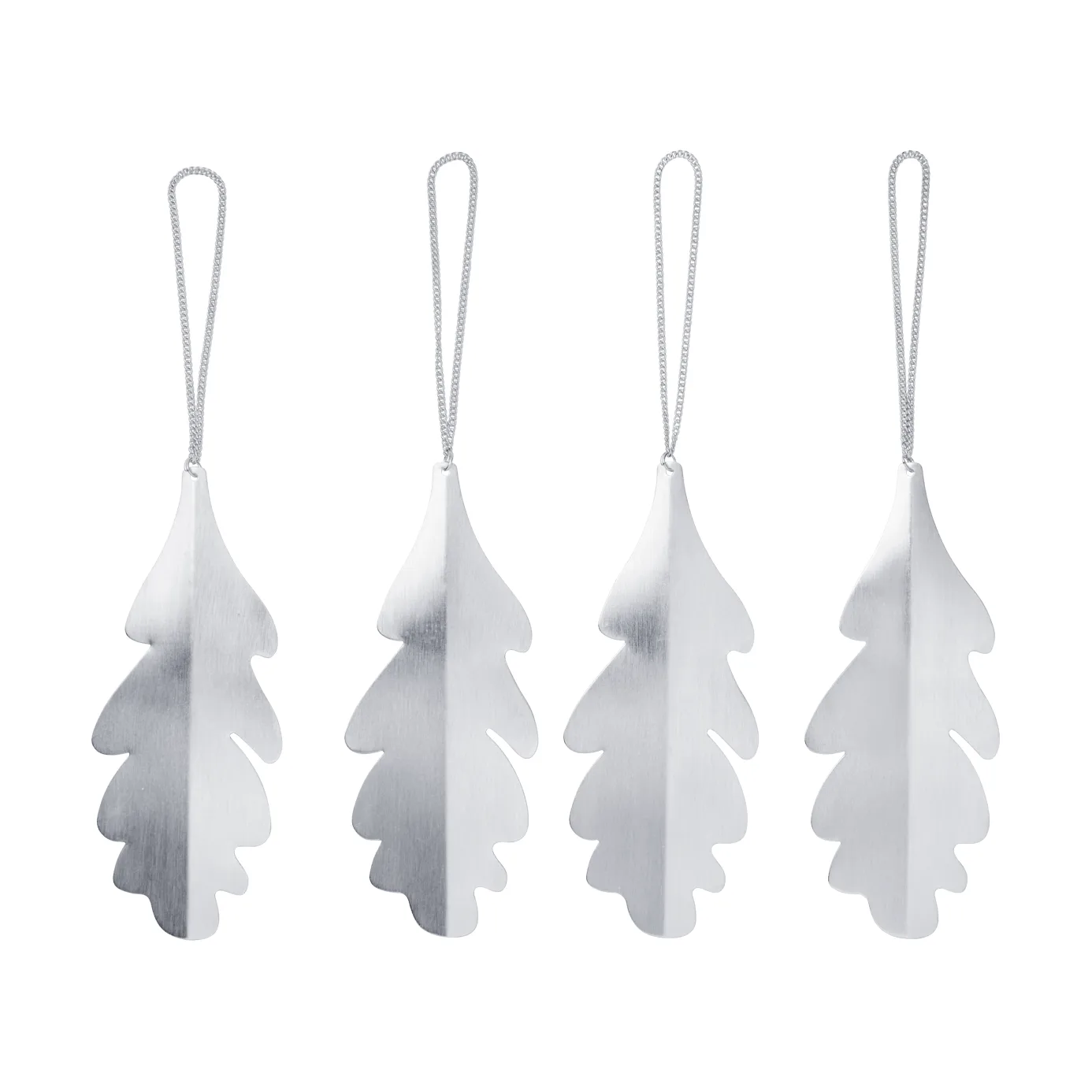 Oak leaf dekorationshängen 13,5 cm 4 pack, Silver Ferm Living