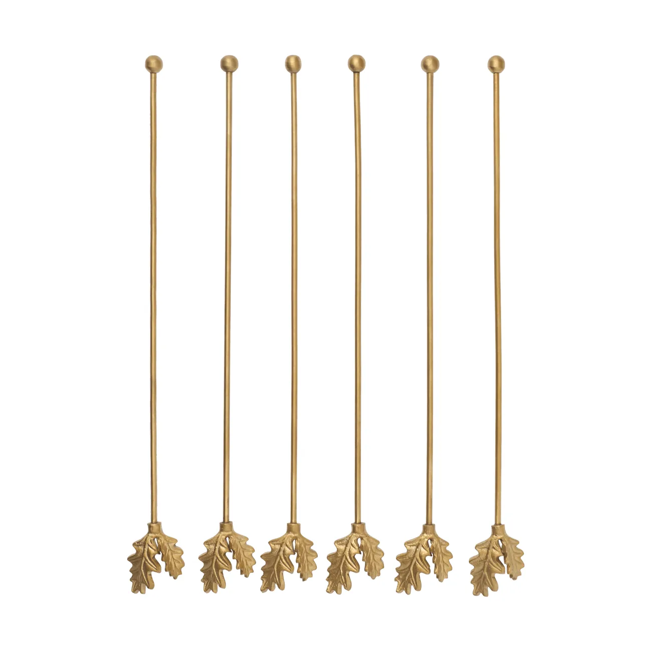 Oak Leaf drinkpinnar 6-pack, Mässing Ferm Living