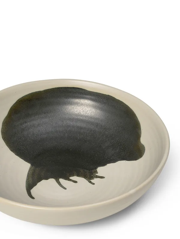 Omhu skål large ⌀28 cm, off white-charcoal Ferm Living