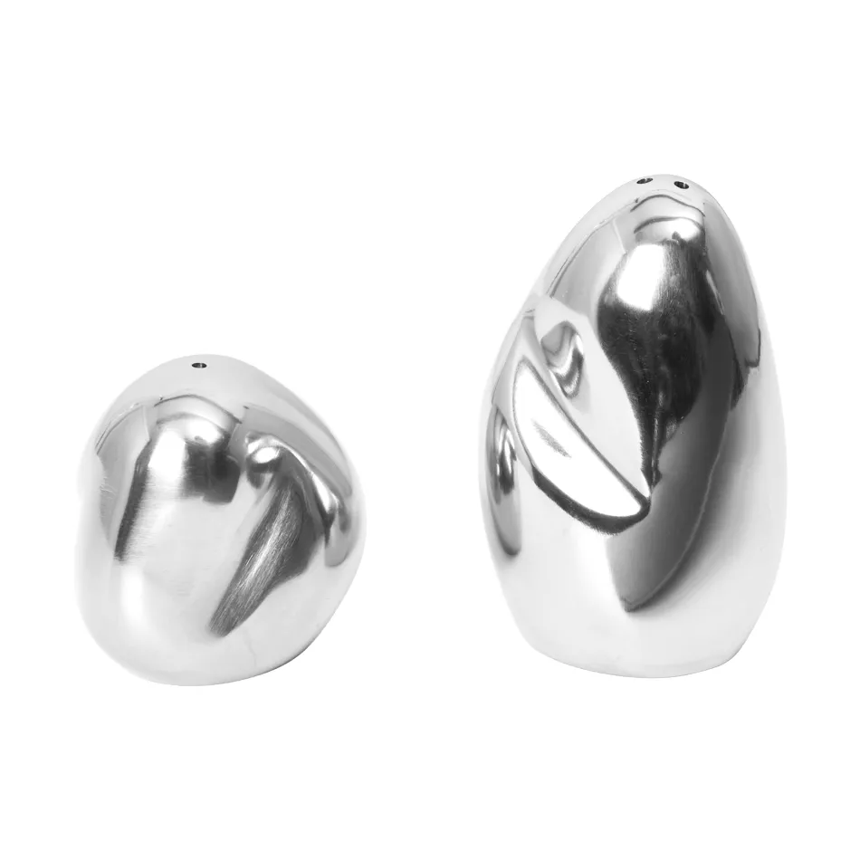 Ferm Living Orevo salt och pepparkar set Polished Stainless Steel