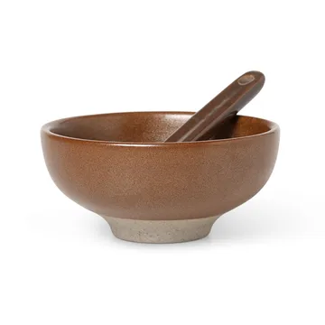 Petite saltskål med sked 2 delar - Chocolate - Ferm Living