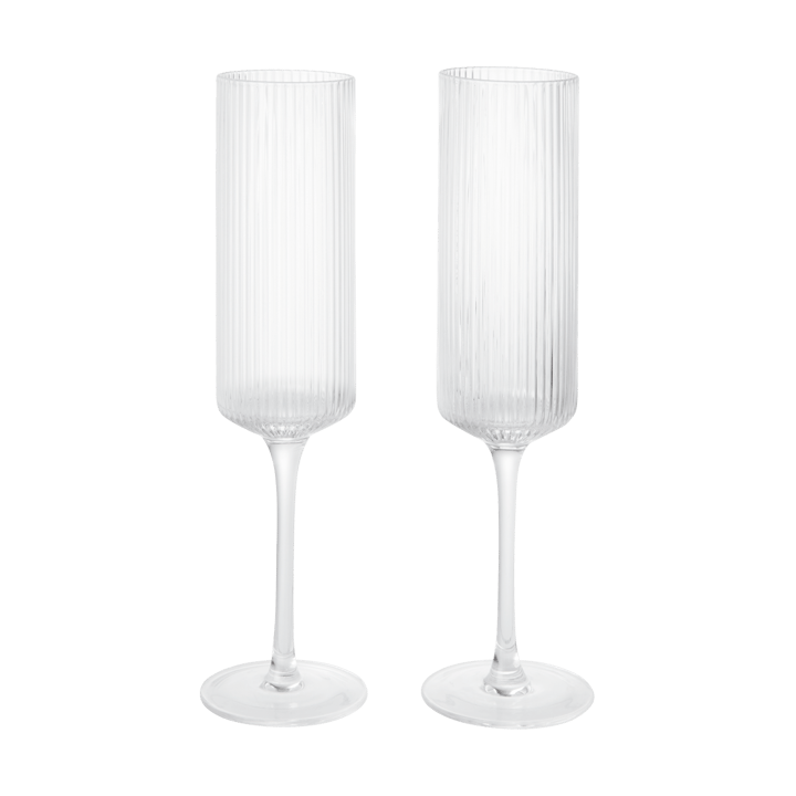 Ripple Champagne flutes champagneglas 15 cl 2-pack - Clear - Ferm Living