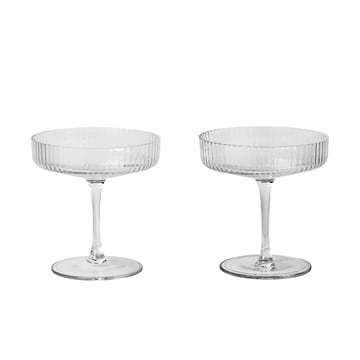Läs mer om ferm LIVING Ripple champagneglas 2-pack klar