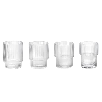 ferm LIVING Ripple glas 4-pack klar