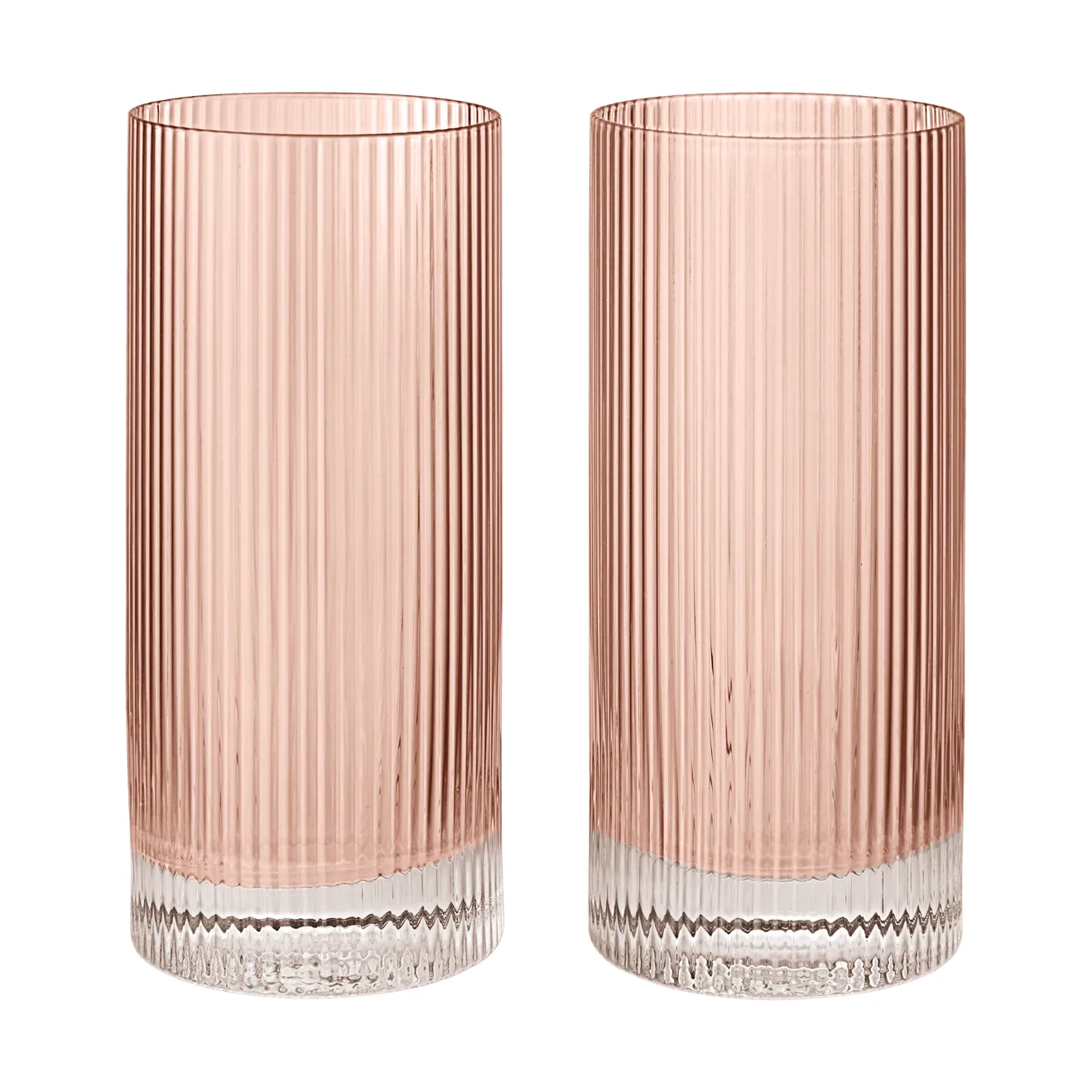 Ferm Living Ripple Highball glas 48 cl 2-pack Blush