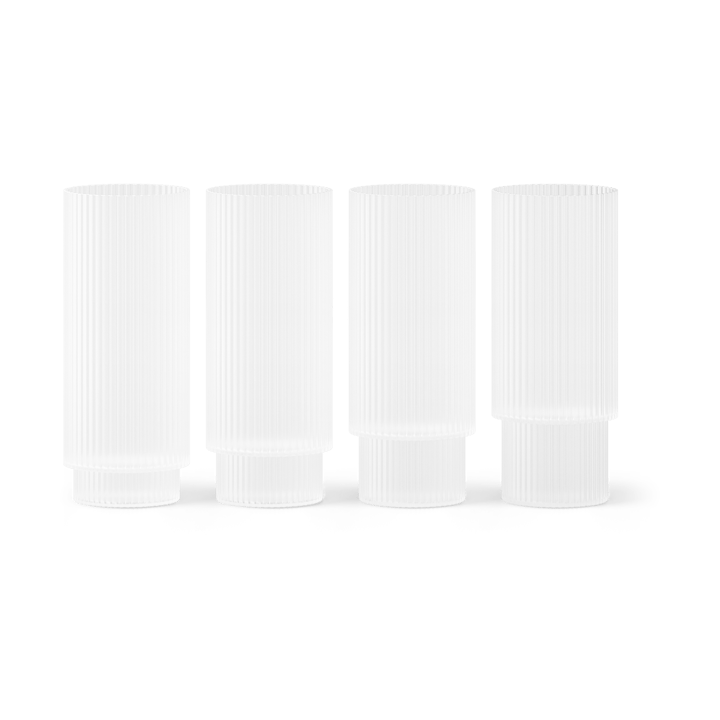 Ripple long drink glas 4-pack, Frosted ferm LIVING