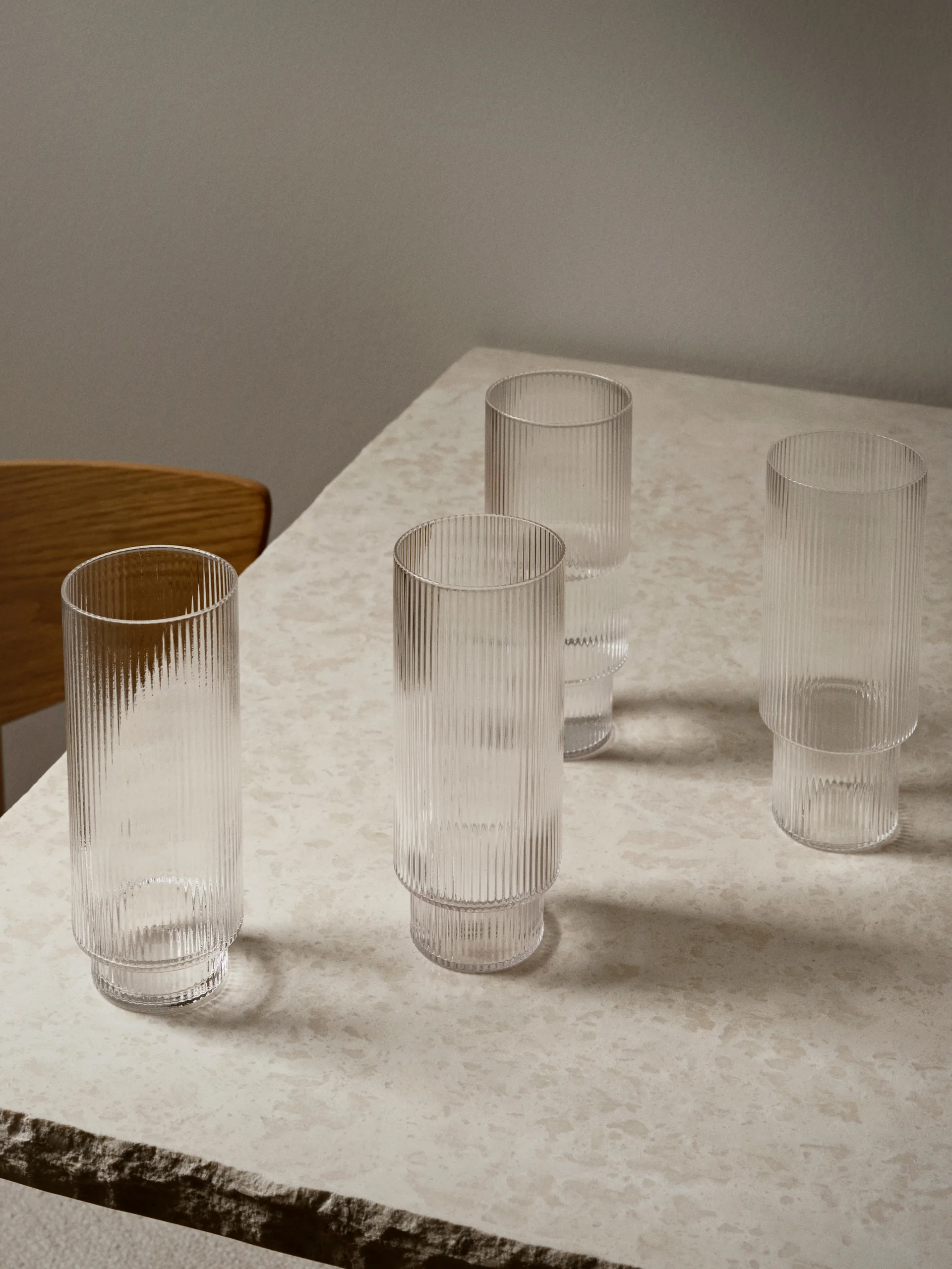 Ripple long drink glas 4-pack, klar Ferm Living