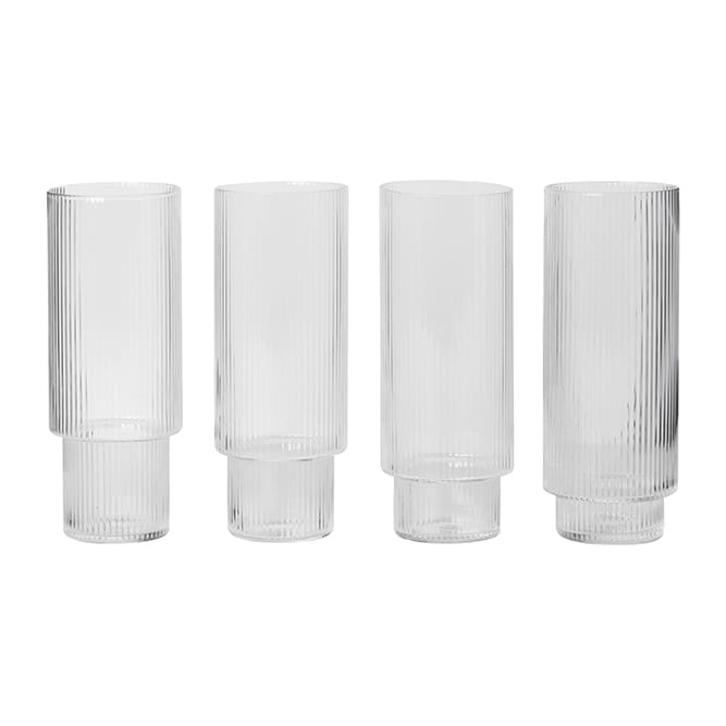 Ripple long drink glas 4-pack, klar ferm LIVING