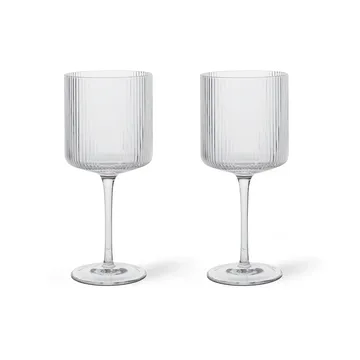 Ripple rödvinsglas 32,5 cl 2-pack - Clear - Ferm Living
