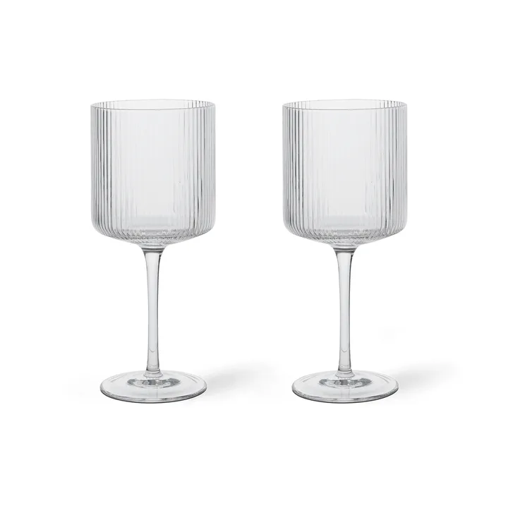 Ripple rödvinsglas 32,5 cl 2-pack - Clear - Ferm Living