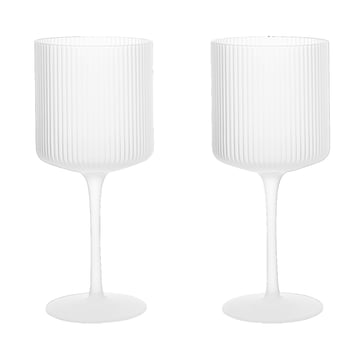 Läs mer om ferm LIVING Ripple rödvinsglas 32,5 cl 2-pack Frosted
