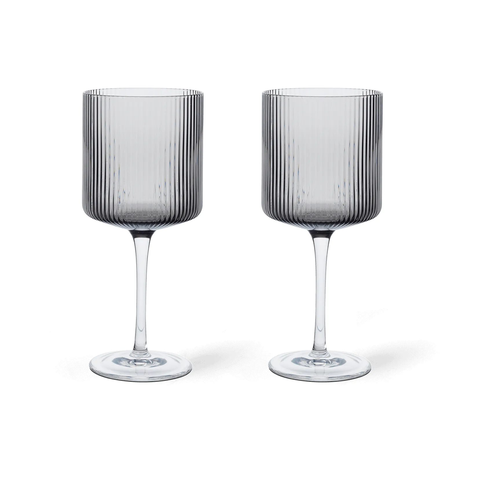 Ripple rödvinsglas 32,5 cl 2-pack, Smoked grey Ferm Living