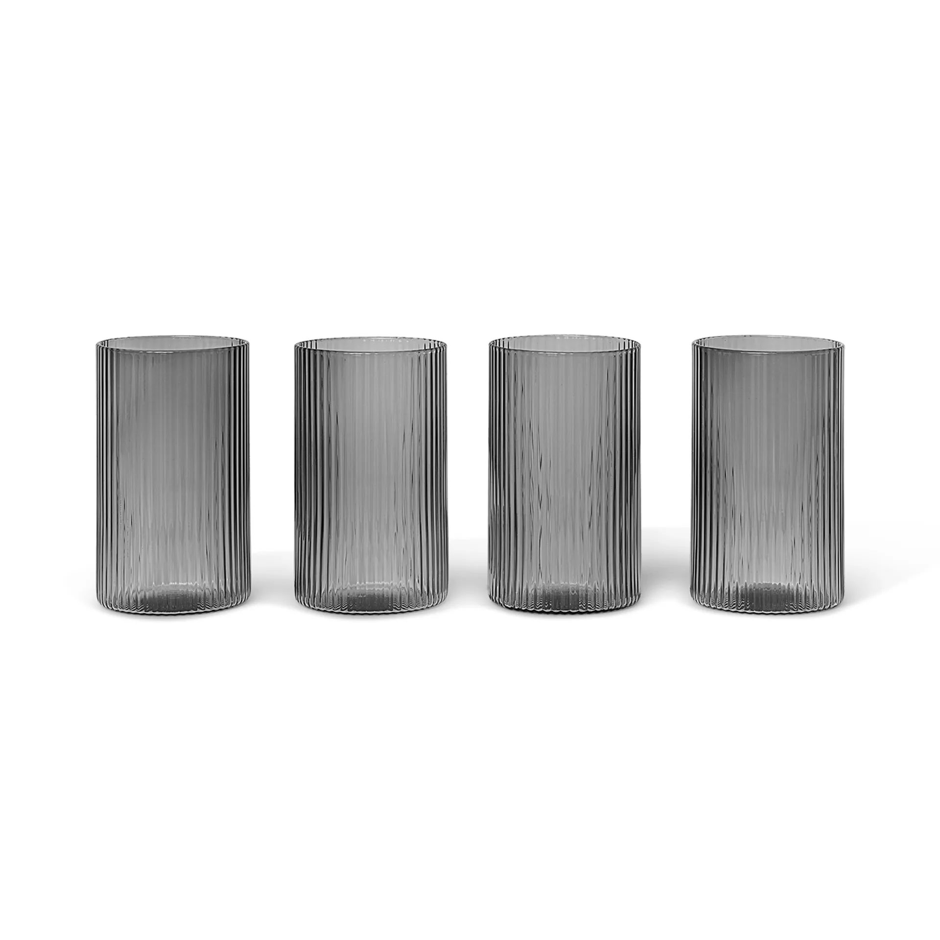 Ripple verrines serveringsglas 14 cl 4-pack, Smoked grey Ferm Living