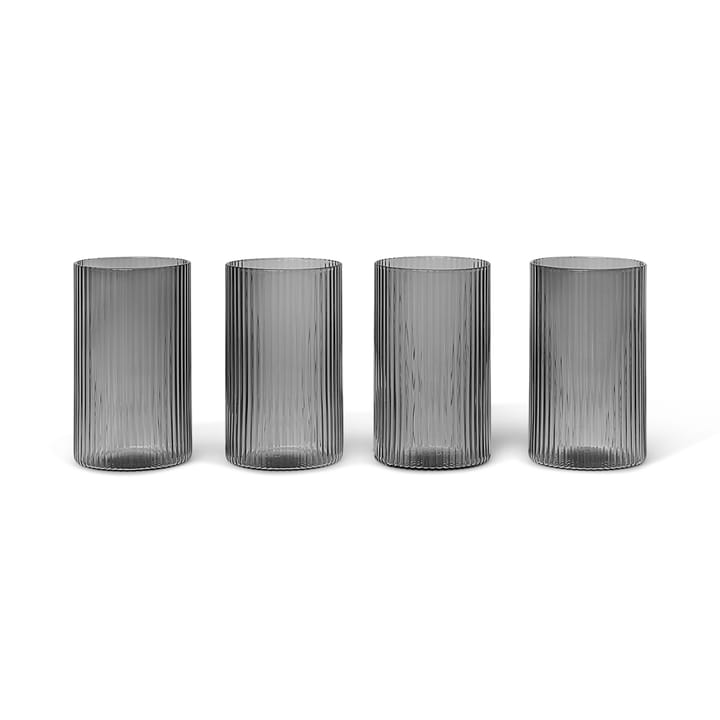 Ripple verrines serveringsglas 14 cl 4-pack, Smoked grey ferm LIVING