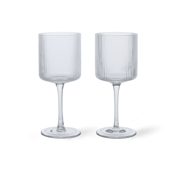 Läs mer om ferm LIVING Ripple vitvinsglas 26 cl 2-pack Clear