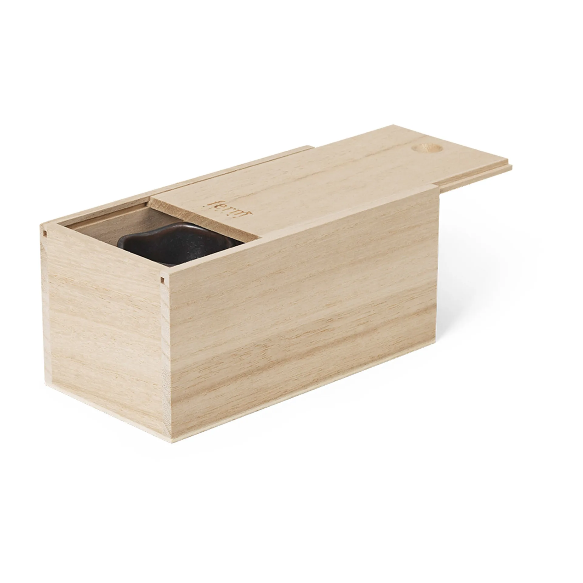 Uneru Mini kruka med fat 2 delar, Black Ferm Living