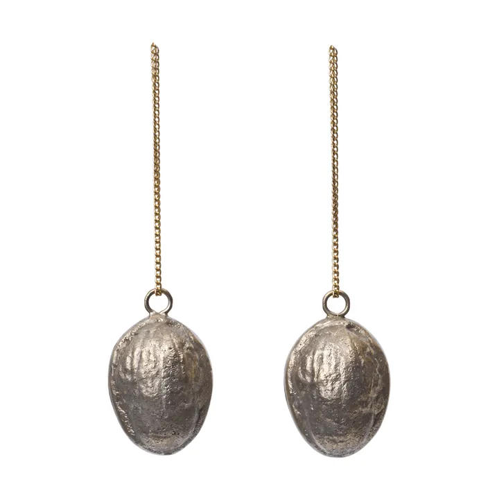 Walnut dekorationshänge 2-pack - Mässing - Ferm Living