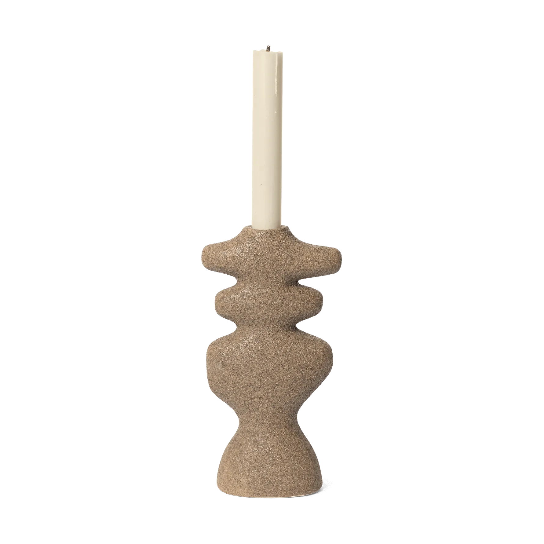 Yara ljusstake large, Dark Sand Ferm Living