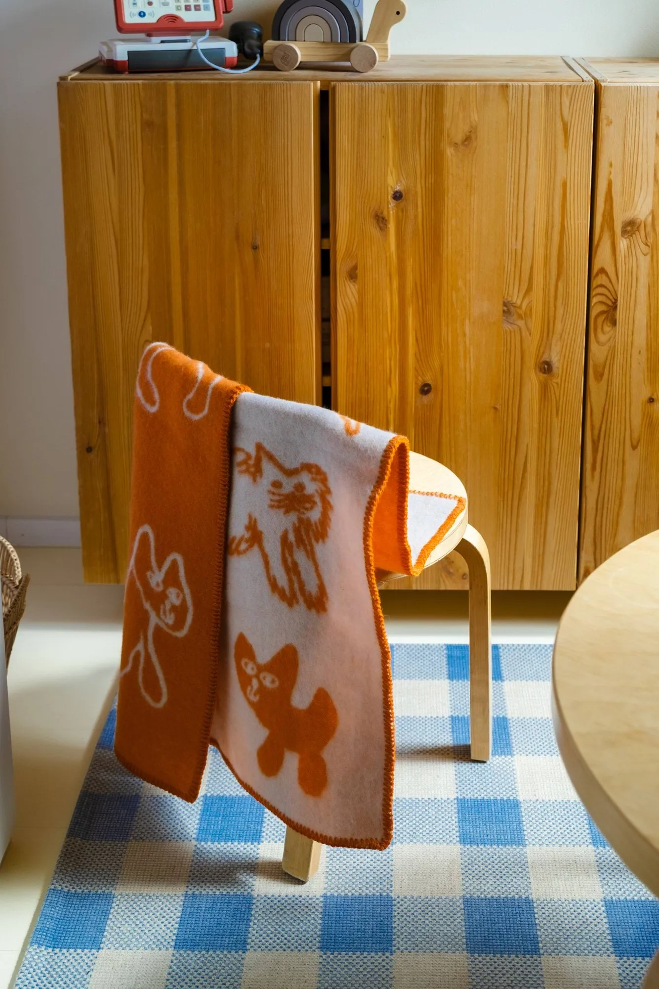 Cats ullpläd, Orange, 65x95 cm Fine Little Day