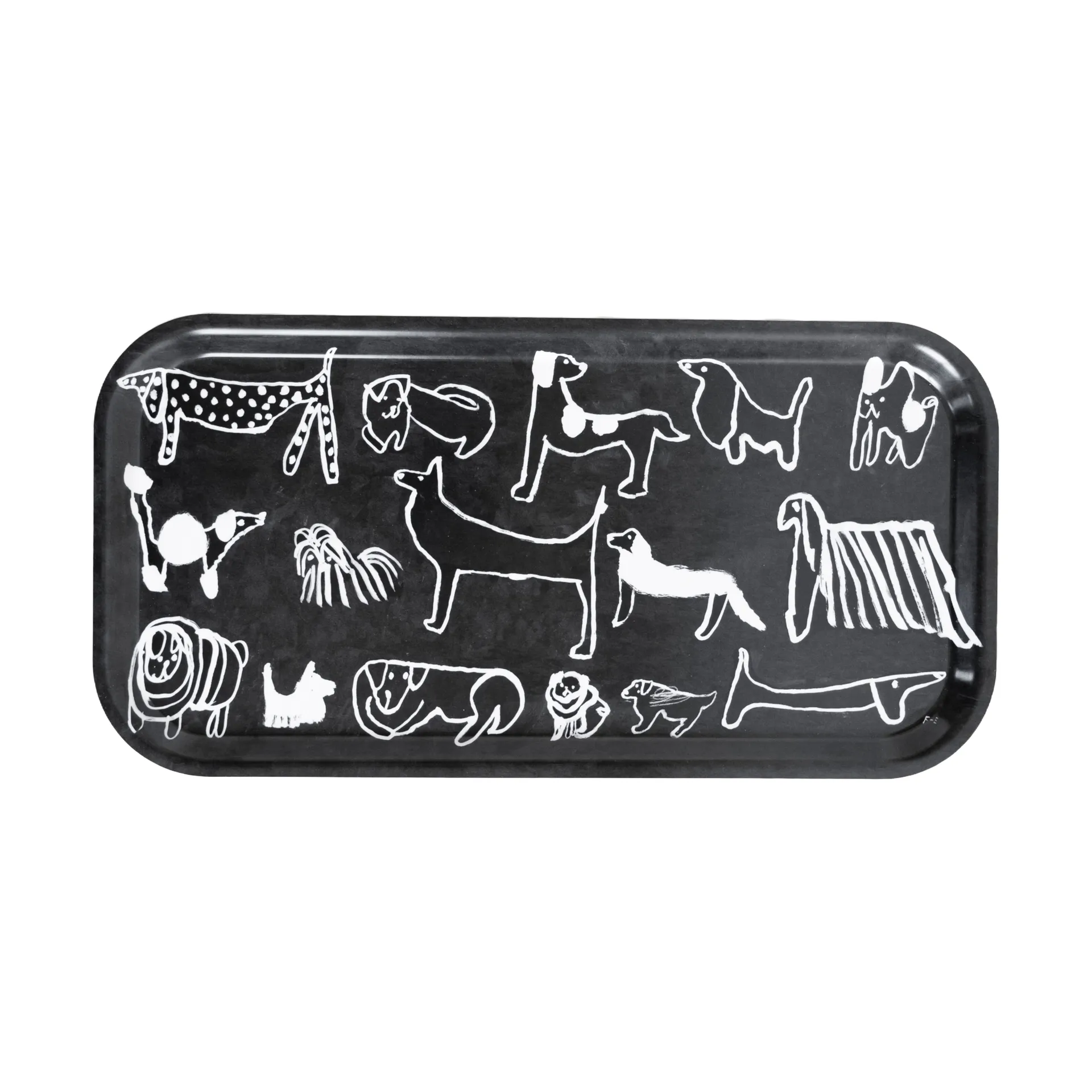 Dogs bricka 22x43 cm, Black-white Fine Little Day
