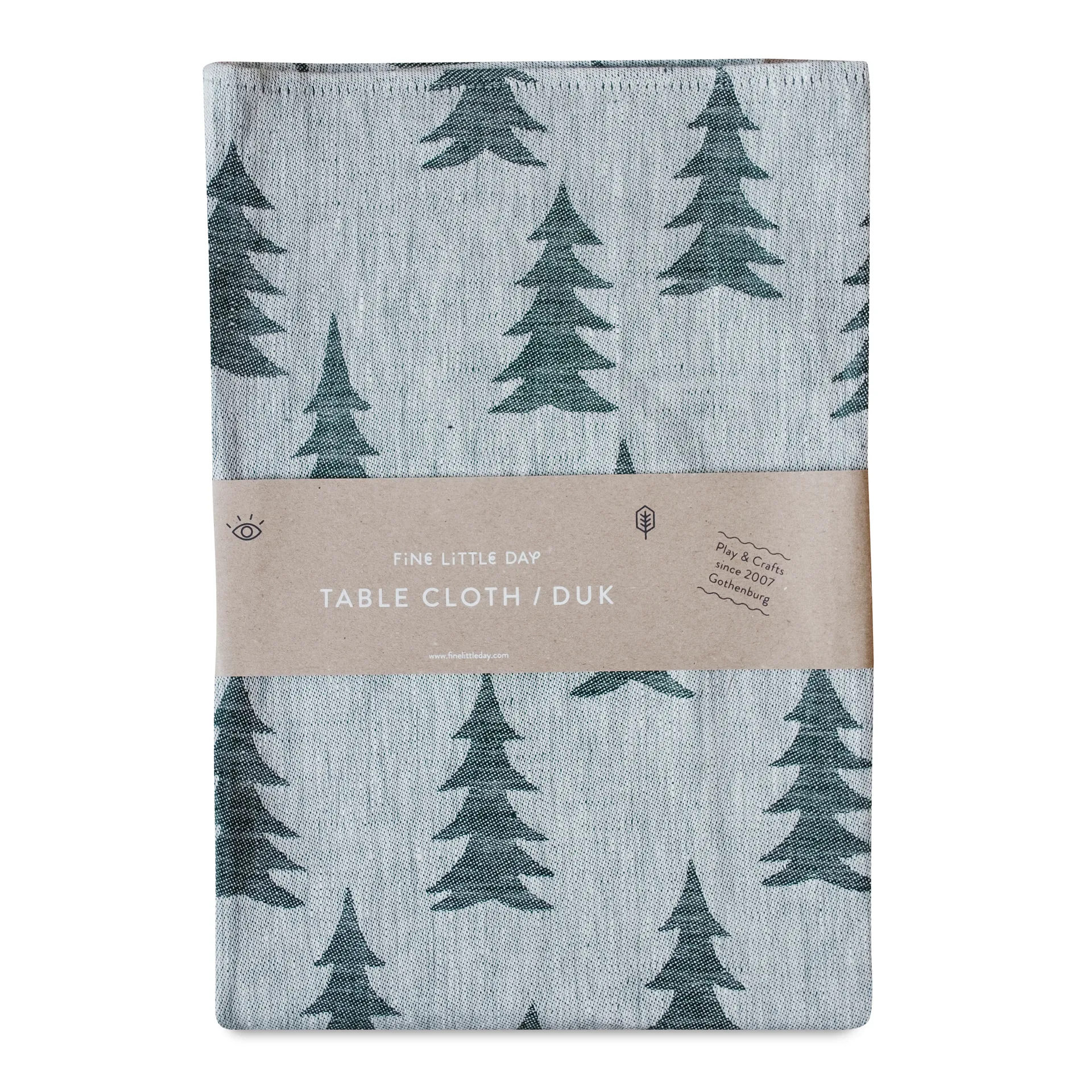 Gran jacquardvävd bordsduk 147x250 cm, Grön-grå Fine Little Day
