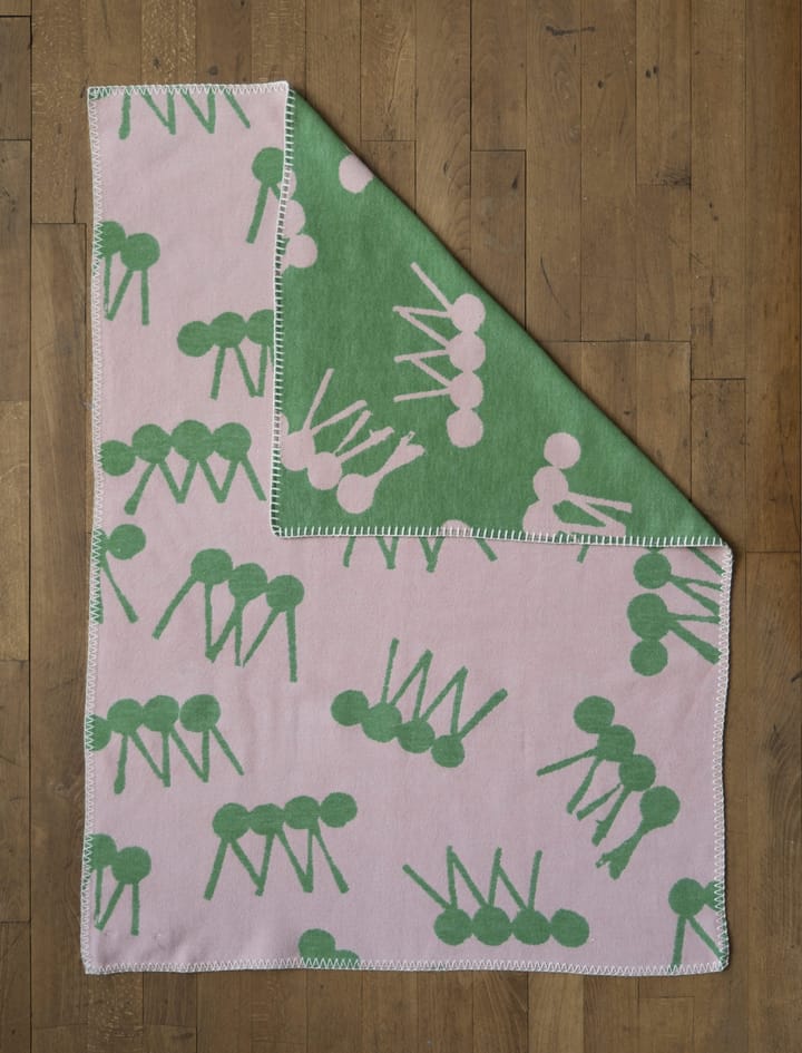 Myra barnfilt 70x100 cm - Grön-rosa - Fine Little Day