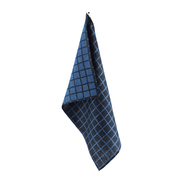 Rutig jacquardvävd kökshandduk 47x70 cm, Blue-black Fine Little Day