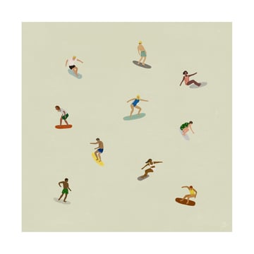 Fine Little Day Surfers poster Beige 40×40 cm