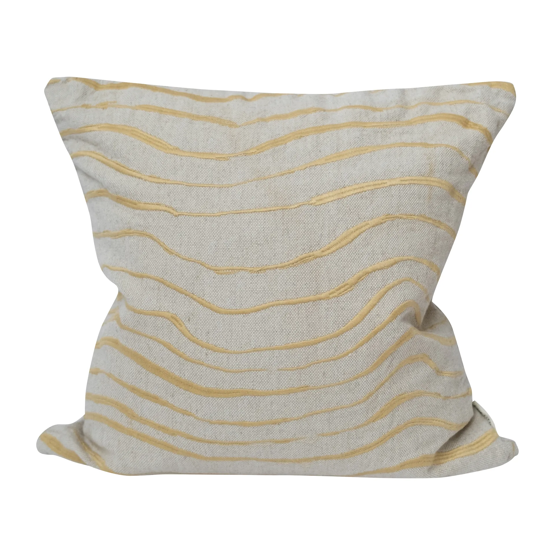 Våg kuddfodral 48x48 cm, Gul Fine Little Day