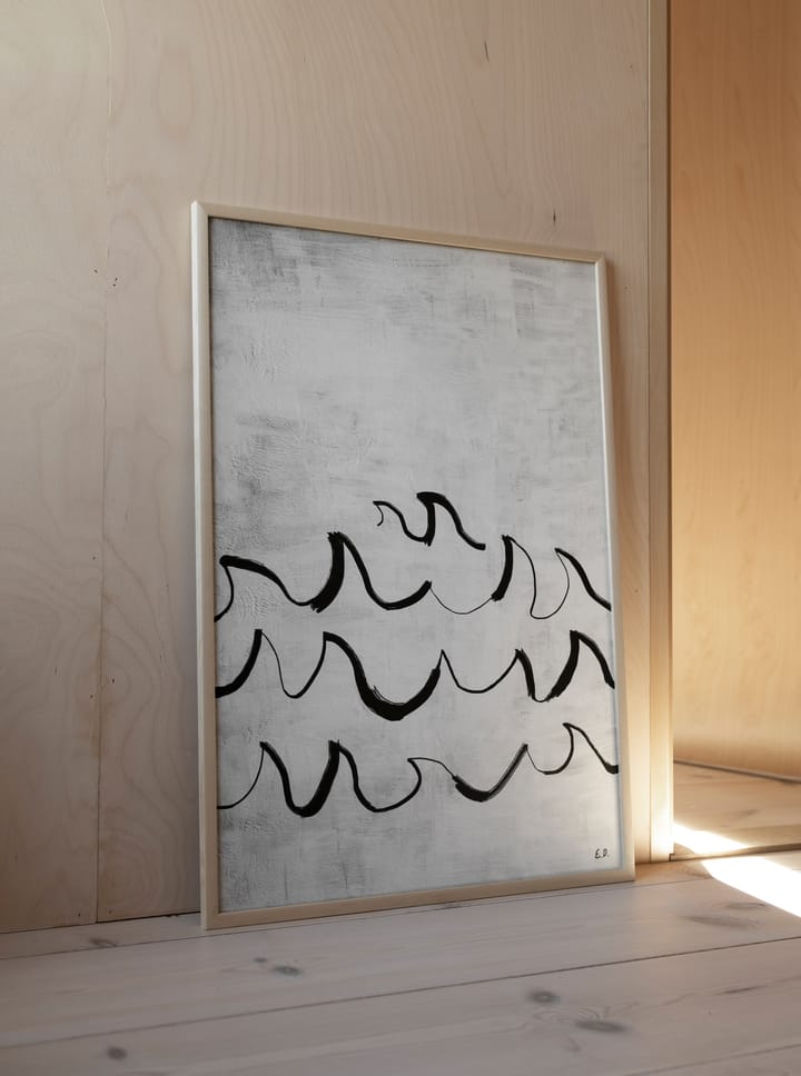 Wave poster 50x70 cm, Svart-vit Fine Little Day